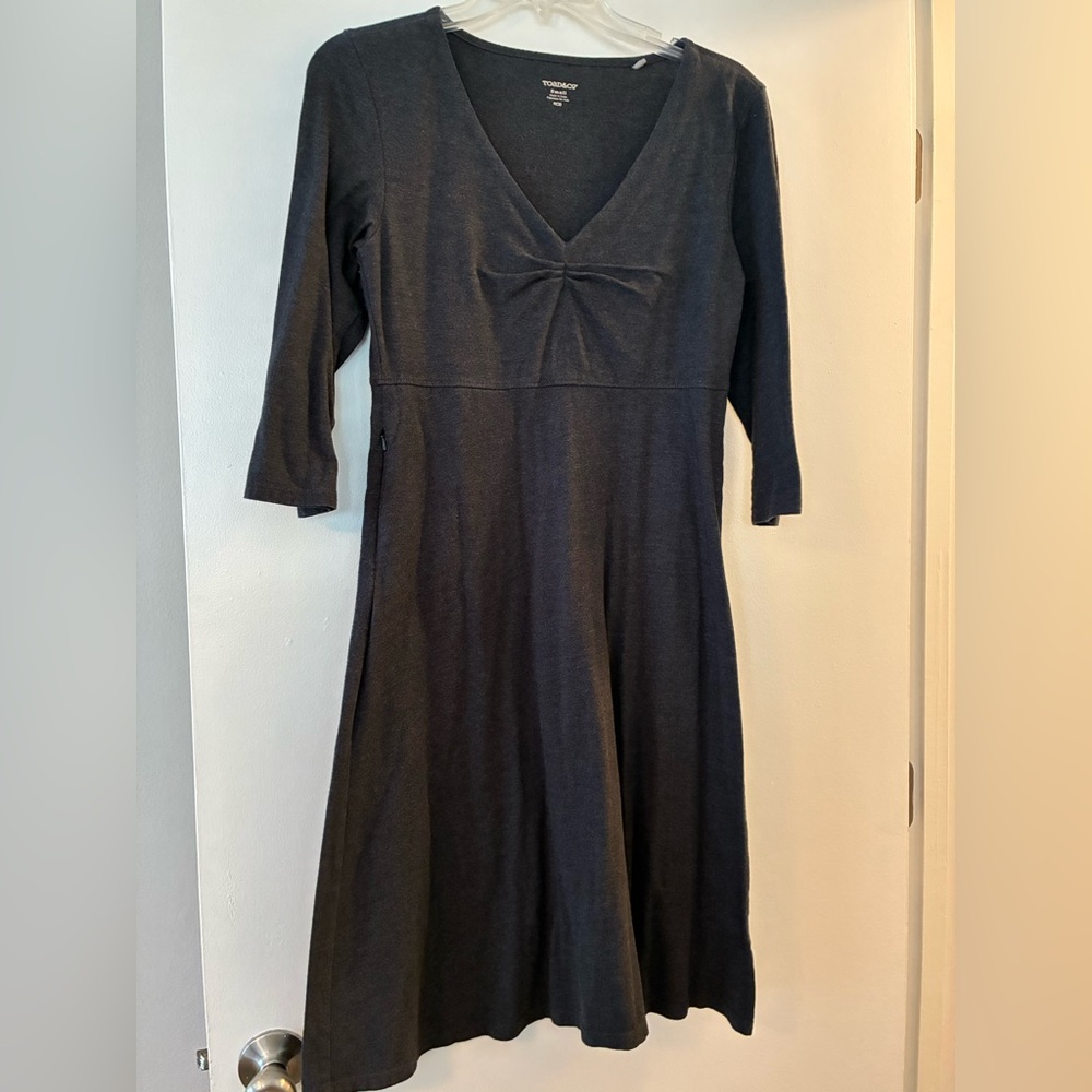 Toad&Co Charcoal Gray Quarter Sleeve Dress